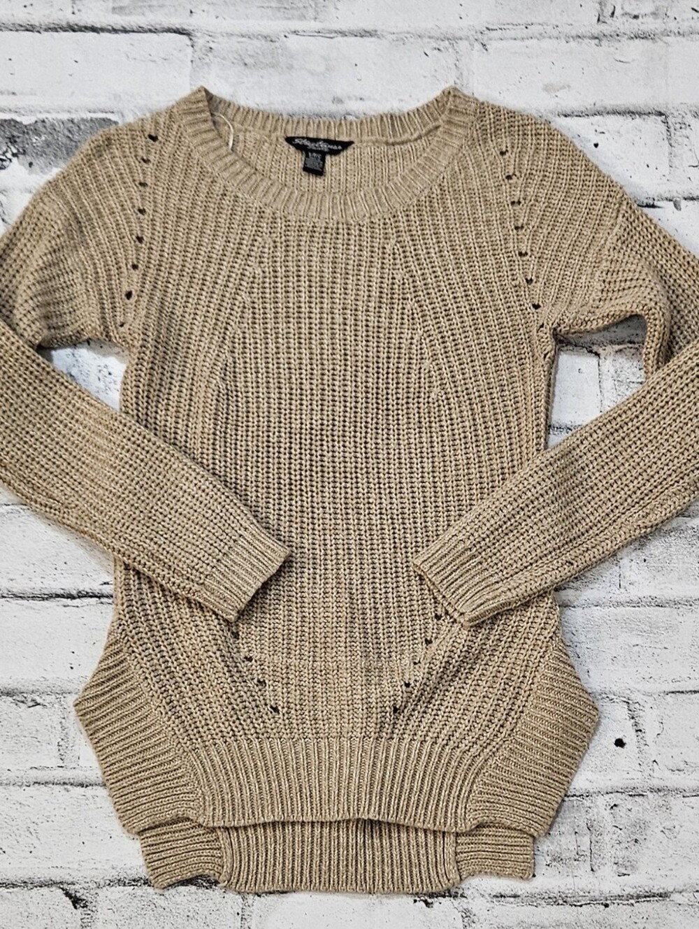 Streetwear Society Womens Beige Chunky Knit Tunic Sweater Small